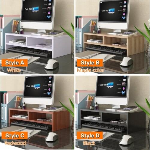 Multi-function Desktop Monitor Stand Computer Screen Riser Wood Shelf Plinth Strong Laptop Stand Desk Holder For Notebook TV