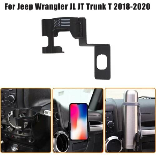 Multi-Function Drink Cup Phone Holder Bolt-on Stand Bracket Organizer for Jeep Wrangler JL JT Trunk T 2018-2020 Water Cup Rack