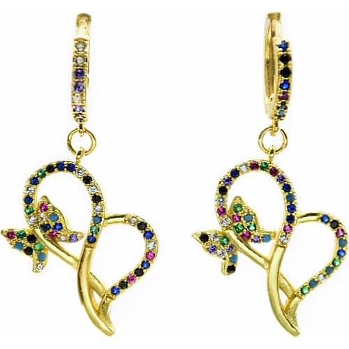 Trendy Micro inlay Drop Earrings For Women Golden Statement Earrings Fashion Jewelry 2019 Charm Classic Party Birthday Present