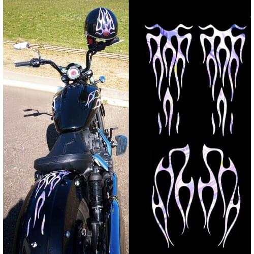Motorcycle Laser color Flame style Gas Tank Decals Stickers For Honda Universal