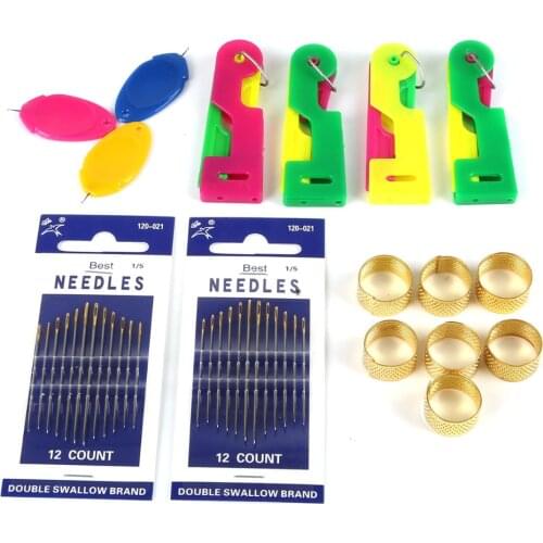 Sewing Needle Threader Thimble Thread Tool Threader Elderly Guide Needle Easy Device Automatic Thread Sewing Supplies