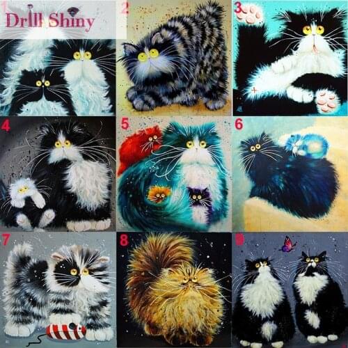 New Fashion 5D DIY Diamond Embroidery Cute Animal Cat Painting Mosaic Square Rhinestone Cross Stitch Home Decro
