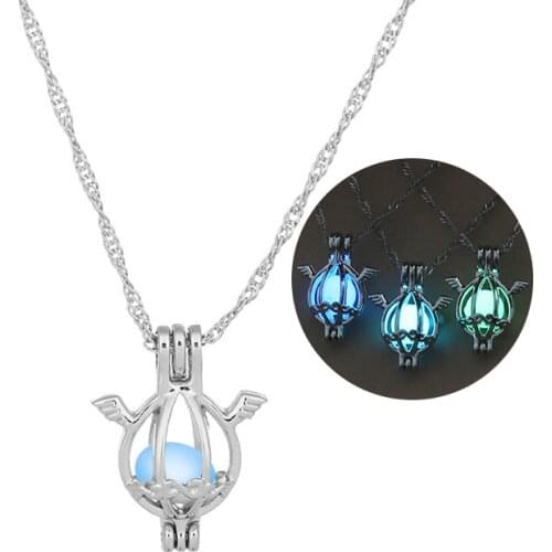 Charm Glowing Angel eggs Pendant Necklace Cute Luminous Jewelry Choker 3 Colors Christmas Gift For Women Fashion Dropshipping