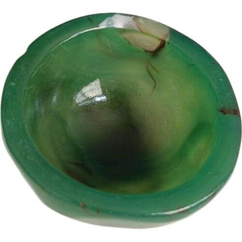 1pc Natural Agate Ashtray Gemstone Bowl Dyed Chalcedony Irregular Smooth Polished Hand Carved Stone Bowl For Jewlry Home Decor