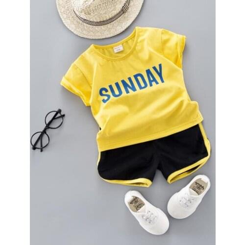 Baby Boy girls casual clothing set children T-shirt+shorts 2 pcs toddler active sets boys clothes summer kids suit for 9M-4T