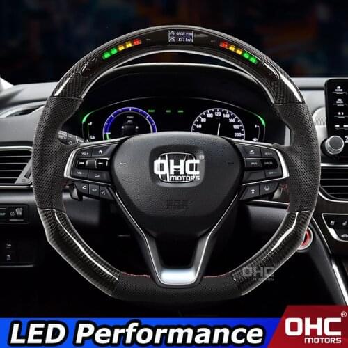 Real Carbon Fiber LED Steering Wheel for Honda Accord LED Performance / LED display / LED monitor Steering Wheel