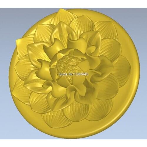 Lotus carved figure floral bed column carved reliefs 3d model relief for cnc or 3D printers in STL file