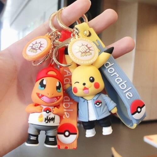 Anime silicone key chain cartoon doll car key chain bag pendant adult childrens toy gift