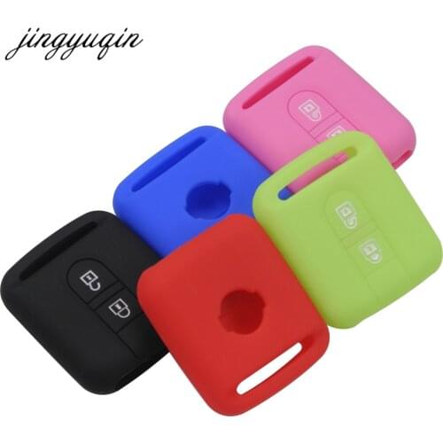 Jingyuqin Remote Car Key Silicone Case For Qashqai Nissan Micra Navara Almera Note Fob Rubber Cover 2 Button