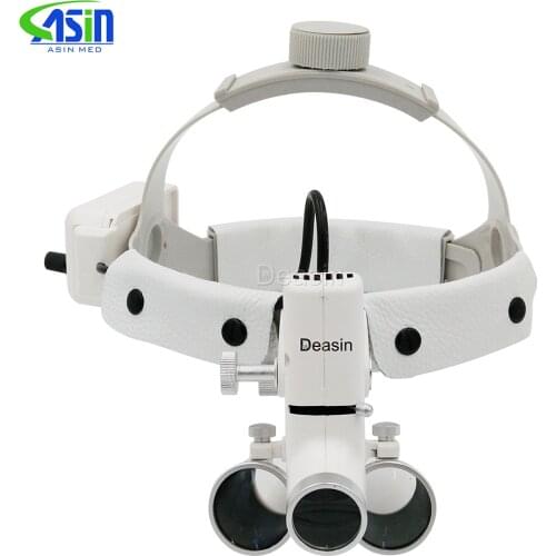 Dental Loupes with Head Light Lamp Head wear surgical loupes with high spot Headlight AC/DC With Loupes