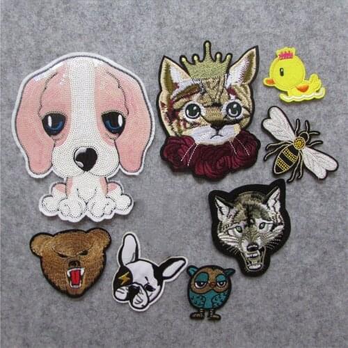 Brand new Animal Patch Iron On Kid Cheap Embroidered Cute Cartoon Patches For Clothes Sticker Jacket DIY Badges Applique