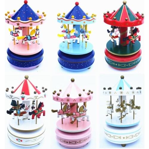 [Funny] Adult Collection Retro Wind up toy Metal Tin The Music carousel Mechanical toy Clockwork toy figures model kids gift