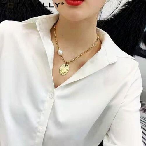 TOTASALLY New Womens Chain Necklace Fashion Punk Golden Layed False Collar Necklace Pendant Custome Jewelry Gifts Dropship