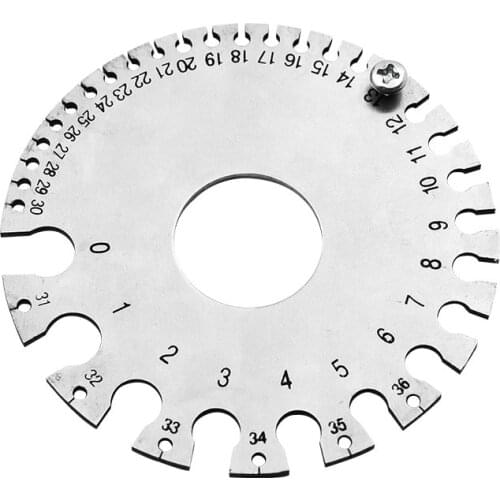 0-36 Round AWG SWG wire thickness ruler Stainless Steel welding gauge weld inspection ruler standard wire Diameter Measurer Tool