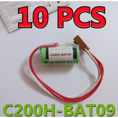 10 PCS Original New Battery For OMRON C200H-BAT09 3V PLC Lithium Batteries With Plugs CR17335SE-R