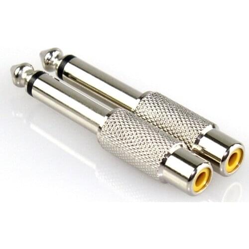2PCS 6.5mm RCA plug AV connector audio jake mono soundtrack microphone plug connectors