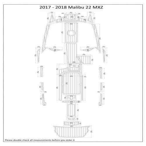 2017 - 2018 Malibu 22 MXZ Swim Step & Cockpit Pad Boat EVA Teak Decking 1/4" 6mm