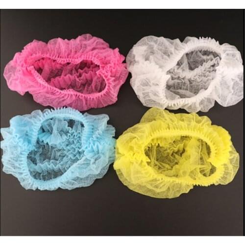 5 pcs Non-woven Double Elastic Disposable Dust Hat Women Men Shower Caps For Spa Hair Cap Salon Bathroom Barbershop Hotel