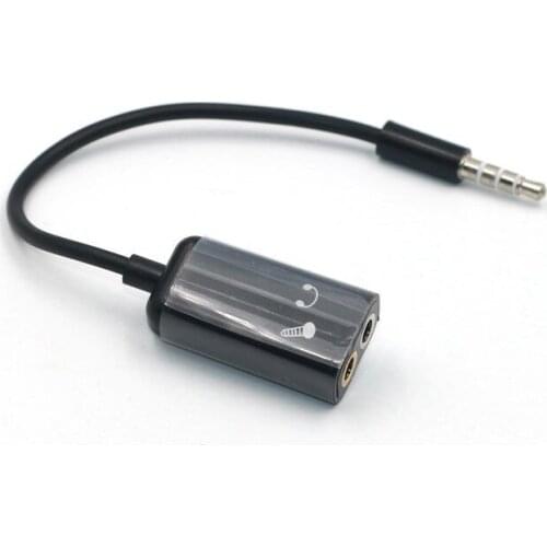 Audio 3.5mm Male Jack Plug to Microphone Female Plug and Audio 3.5mm Earphone Jack Plug Connector