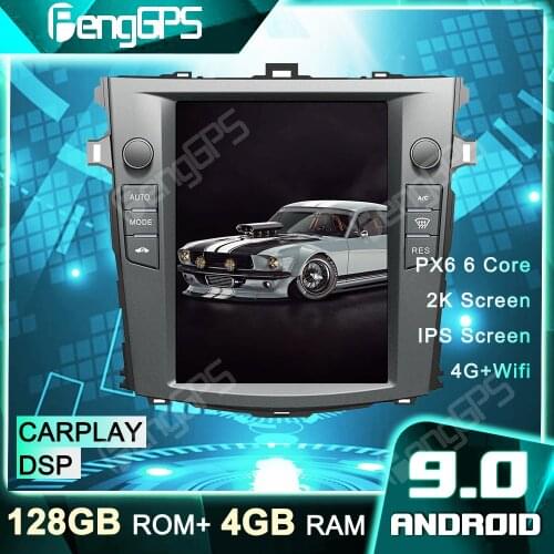 4G+128G Car DVD Player GPS Navigation For Toyota Corolla 2007-2013 Tesla Style 1Din Android Radio Multimedia Car Stereo Headunit