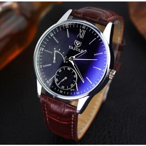 Casual YAZOLE Mens Watches Luxury Blue Glass Wrist Watch New watches Waterproof Sport Mens Watch Clock Saati Relogio Masculino