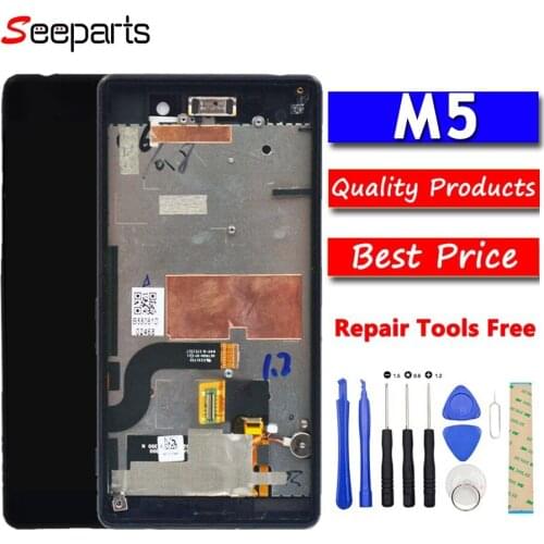 For Sony Xperia M5 LCD Display Touch Screen Digitizer Assembly With Frame E5603 E5606 E5653 Replacement For 5.0" SONY M5 LCD