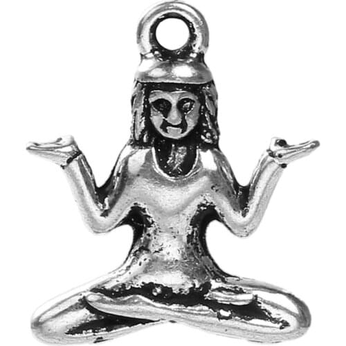 DoreenBeads Zinc Based Alloy Charms Pendants Human silver color 24mm(1") x 20mm( 6/8"), 10 PCs