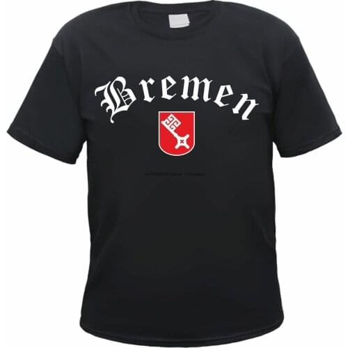 Bremen T-Shirt-Altdeuwbr tsch with Coat of Arms-Black-Brewbr mer Key
