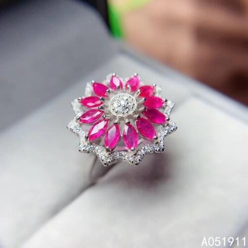 KJJEAXCMY fine jewelry natural Ruby 925 sterling silver new gemstone women ring support test noble