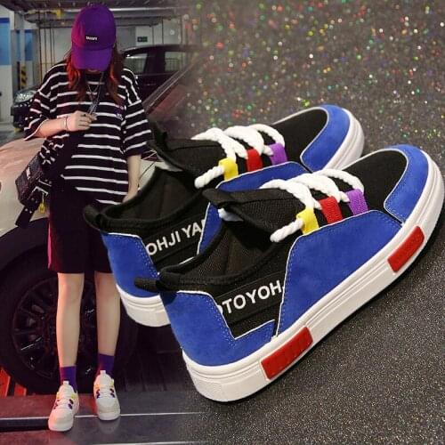 HOT Casual Shoes Womens Fashion Multi-color Canvas Shoes Thick Soles Non-Slip Wearproof Vulcanized Shoe Pump Breathable Sneaker