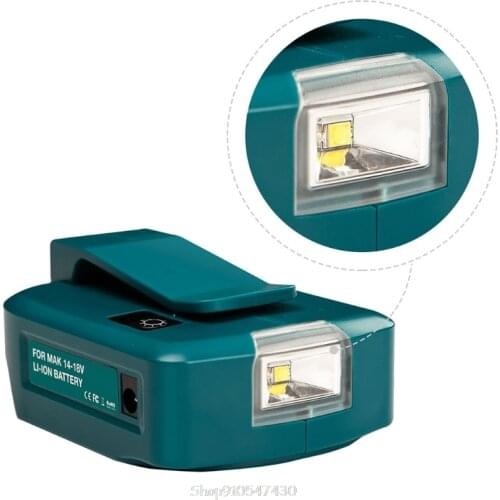 14.4V/18V Li-on Battery Dual USB Port with LED Light Spotlight Flashlight for Makita Batteries S29 20 Dropship