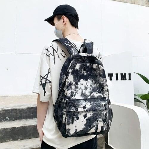 2021 NEW BACKPACK Fashion Men Backpack Cool School Bags For Teenager Boys Camouflage Text Student Book Bag MEN BACKPACK
