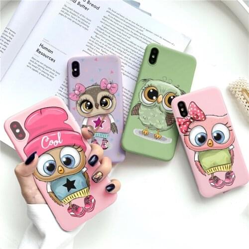 Animal Owl Phone Cases For iPhone 11 12 Pro MAX Mini X XS XR SE 2020 For iPhone 7 8 6 6S 5 5S SE Plus Cases Soft Cover TPU Funda