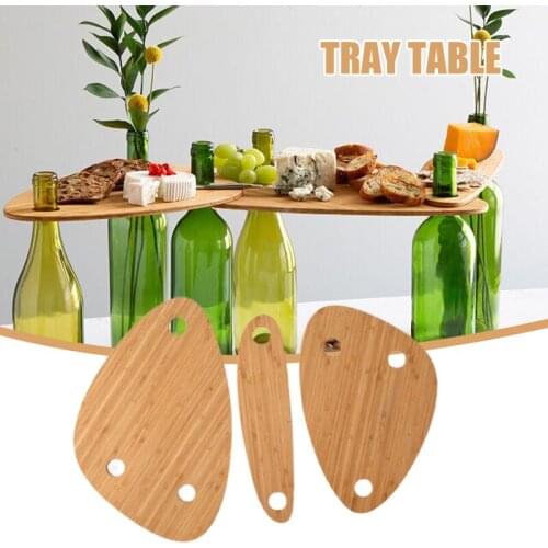 Wine Bottle Topper Serving Set Portable Lightweight Wooden Multipurpose Beer Table for Home Garden Camping ALI88