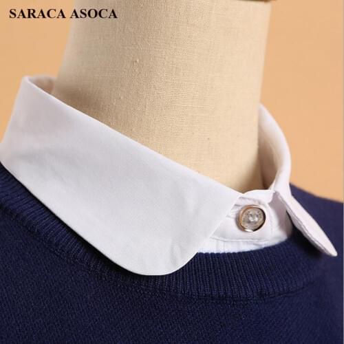 Wholesale Detachable Color Shirt Fake Collar Elastic Band Solid False Collars Female