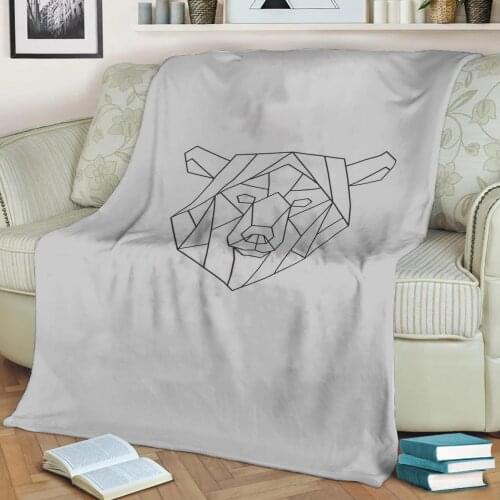 BEAR LOW POLY Flannel Throw Blanket 3D Printed Keep Warm Sofa Child Blanket Home Decor Textiles Dream Family Gift
