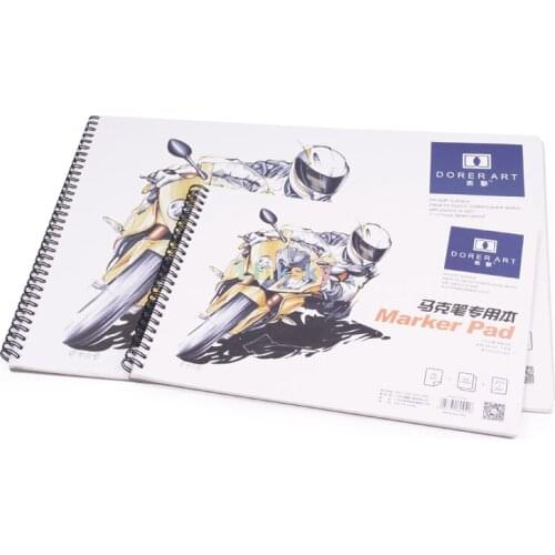 POTENTATE Anti-seepage A3 A4 Marker Pad,32 sheets,Spiral Bound Acid Free Marker Paper,Painting & Drawing Sketchbook,Art Supplies