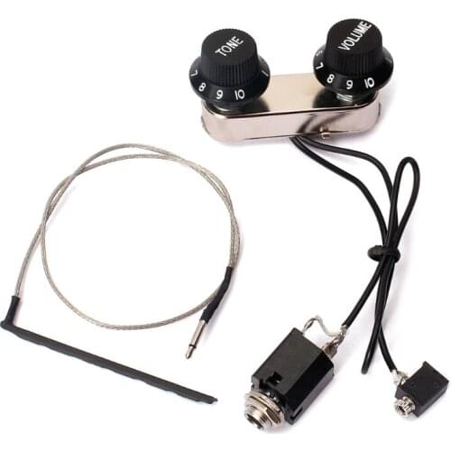 Guitar Violin Simple Pickup Piezo Transducer Bridge with Tone Volume Knob Control Guitar Part Accessories
