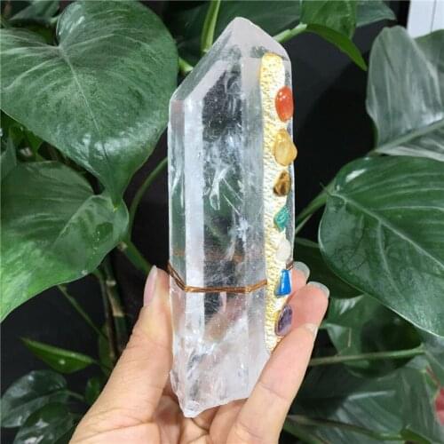 Clear Lemurian Seed Quartz Natural Tower Point Crystal Rough Seven Chakra Specimen Reiki Healing Energy Stone Meditation