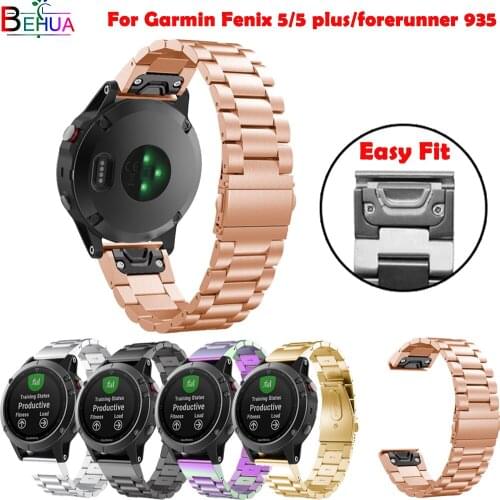 Watchband strap For Garmin Fenix 5/5 plus smart watch Easy Fit Quick release Stainless wristband strap For Garmin Forerunner 935