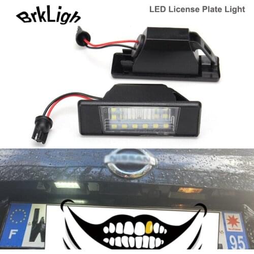 2pcs Super Bright LED License Plate Light Lamps For Nissan X-TRAIL Qashqai Armada Primera P12 Juke Pathfinder R51 March NV200