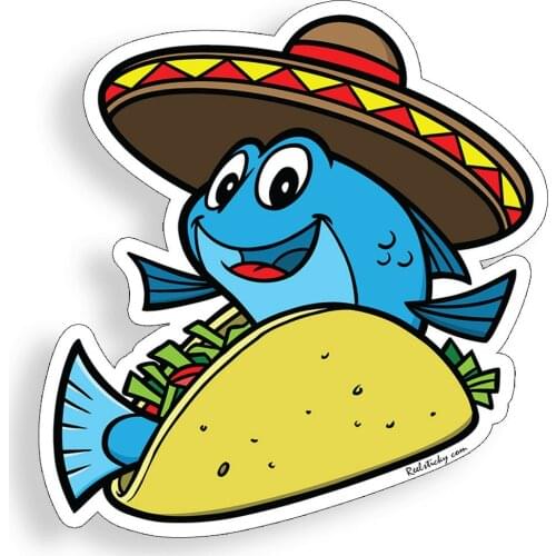 Creative Fish Tacos Sticker Cup Laptop Cooler JDM Car Window Car Bumper Decal Chart