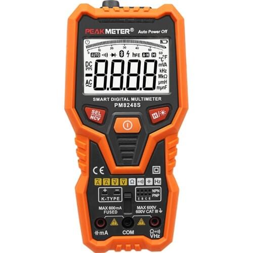PM8248S Smart Automatic Digital Multimeter,with NCV Frequency Bargraph Temperature Transistor Test Anti-Burn Universal Meter