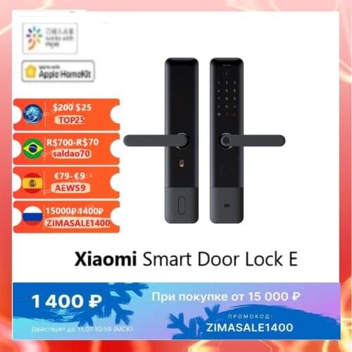 Xiaomi Mijia E Smart Door Lock With Fingerprint Scanner Bluetooth Unlock Detect Work With Mi Home App Control With Doorbell