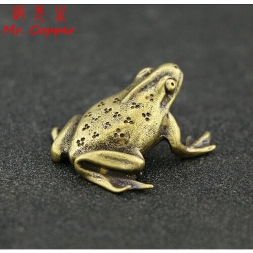 Vintage Copper Mini Frog Statue Ornaments Retro Brass Animal Figurines Toy Home Decor Accessories Office Desk Decorations Gifts