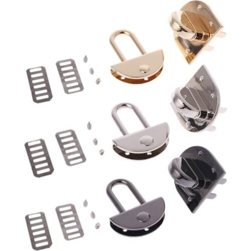 Turn Lock Clasp Purse Closure Twist Locks Fasteners Metal Hardware Clip Clasp Buckles for DIY Handbag Shoulder Handle Bags