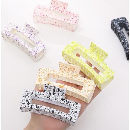 Women Fashion Hair Resin Claw Smooth Fasten Tightly Clamp Exquisite Multiple Colors Anti-Slip Frosted Claws Hairpin Bathing