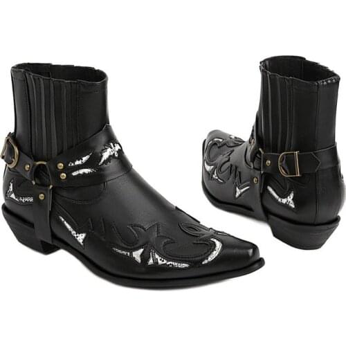 Plus Size 48 Fashion Print Ankle Boots for Women Casual Square Low Heels Motorcycle Boots Autumn Winter Shoes Ladies