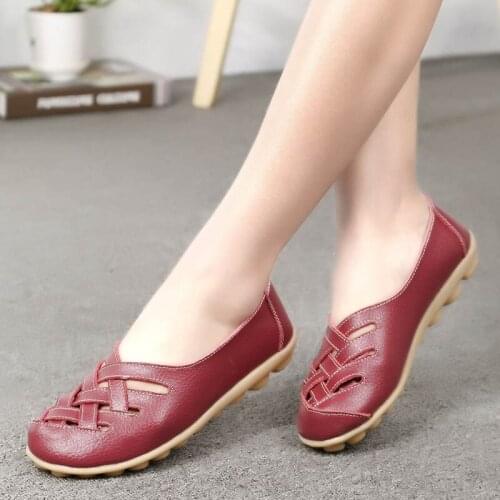 Sandals Women Shoes 2020 Summer Flat Shoes Woman Leather Comfortable Leisure Woman Flats Casual Summer Big Size 34-44