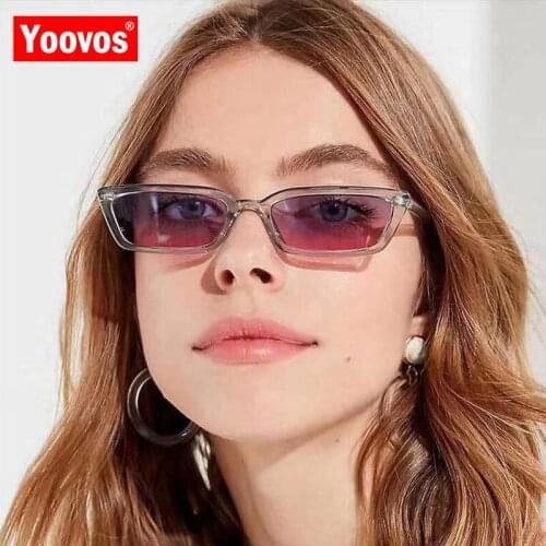 Yoovos 2021 Vintage Small Frame Sunglasses Women Luxury Rectangle Ocean Lens Glasses Mirror Oculos De Sol Feminino UV400